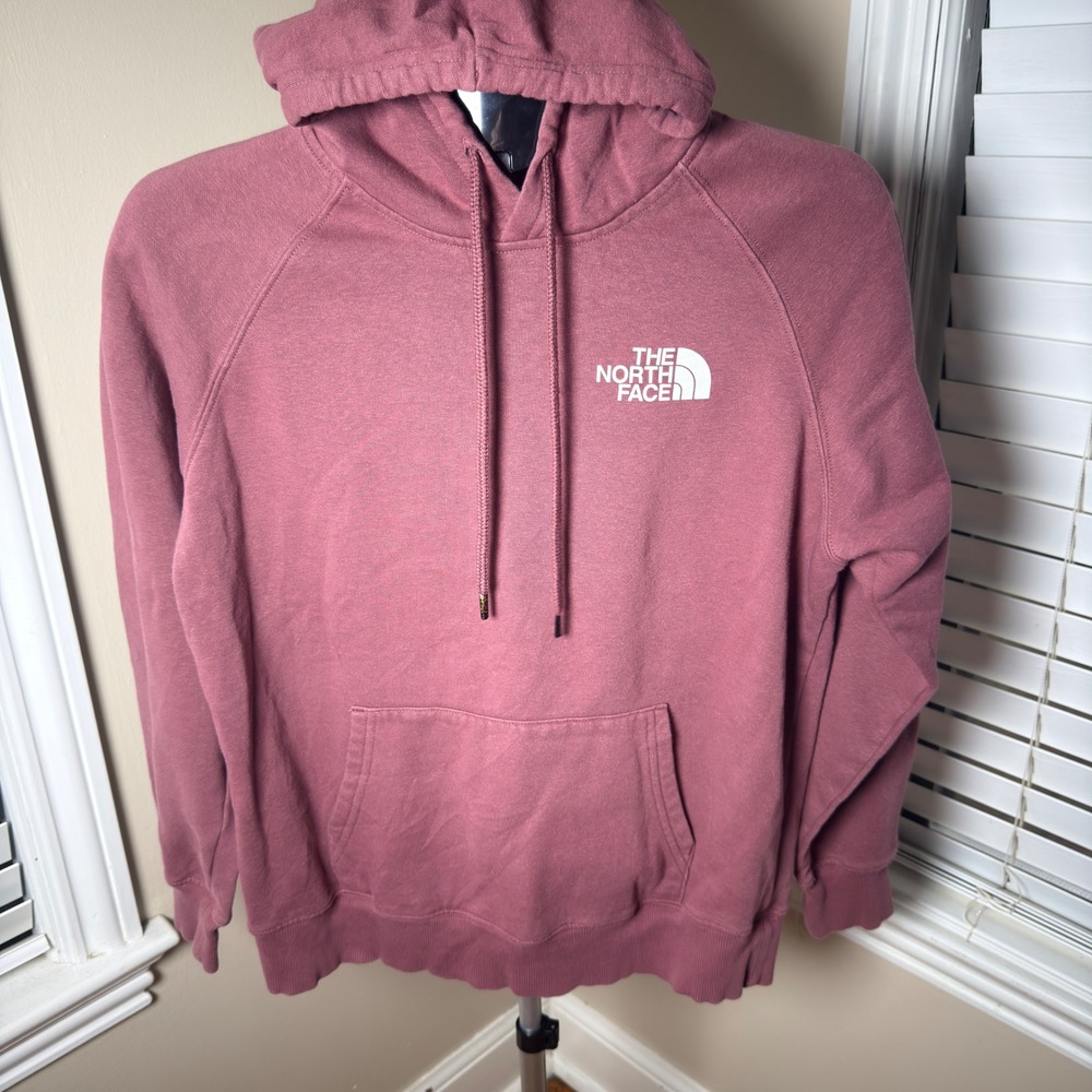 The North Face Womens Red Box Pullover Hoodie Mauve Pink Logo Sweatshirt Size M